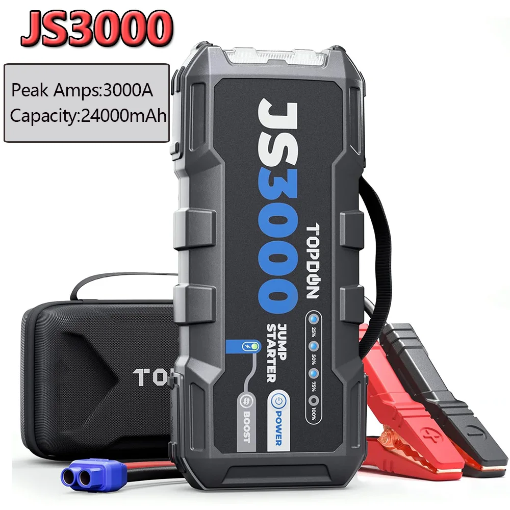 Topdon Jump Starter JS3000/JS2000Pro 3000A/2500A/1500A/1200A Powerbank 12V Autostartapparaat voor booster TOPDON JS 3000