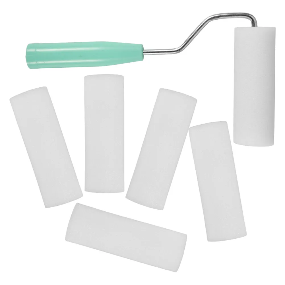 1Set Compact Small Paint Roller Brush Plastic Material for Wall Painting Ceiling Oil Latex Paint Roller Kit Wall Painting Brush