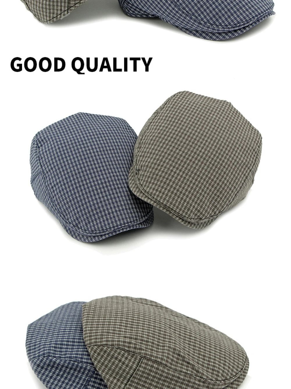 HT4799 Herren- und Damen-Baskenmützen für Frühling, Sommer und Herbst, Künstler- und Malermütze, Unisex Ivy Flat Cap, Verstellbare Karierte Baskenmützen – Detail 3