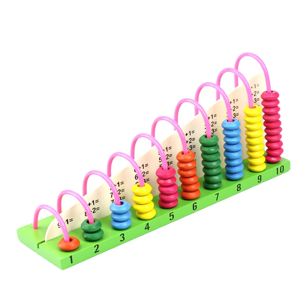 Multi-function Wooden Math Toys Chinese Abacus Colorful Counting Beads Calculation Frame Children M