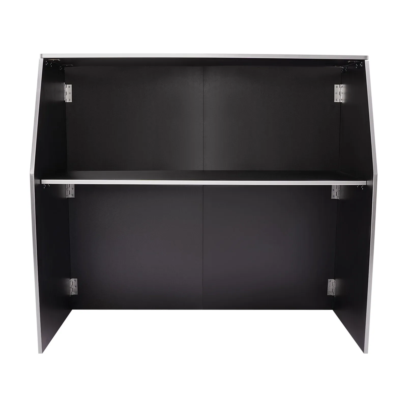 Foldable Bar, Portable Event Bar, Portable Bar Cabinet,Black aluminum double-layer open cabinet