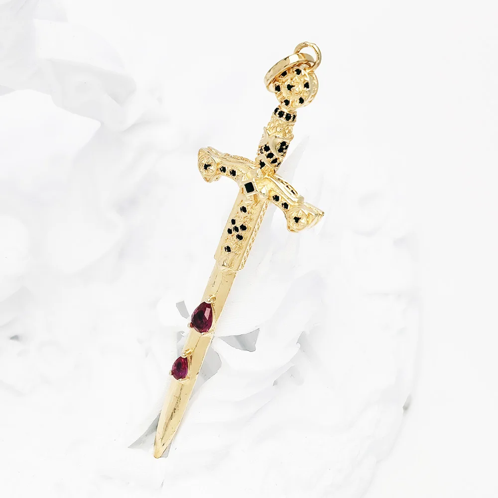 Pendant Gold Sword Brand New Summer Fine Jewelry Vintage Design Accessorie 925 Sterling Silver Gift For Women Men