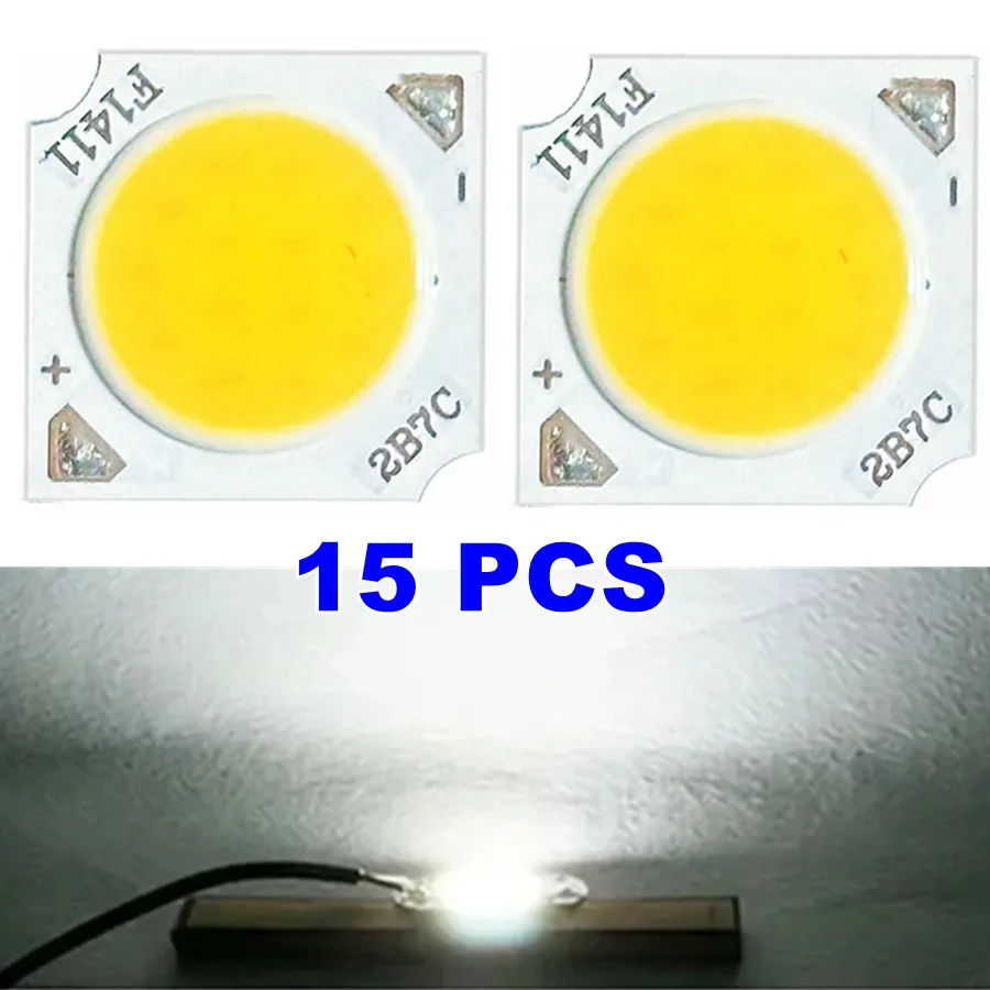 Chip LED COB de 7W, 10W, 12W, 11mm, superficie emisora de luz, 3000K, 4000K, 6000K, cuentas de lámpara LED, foco de luz descendente, fuente de luz