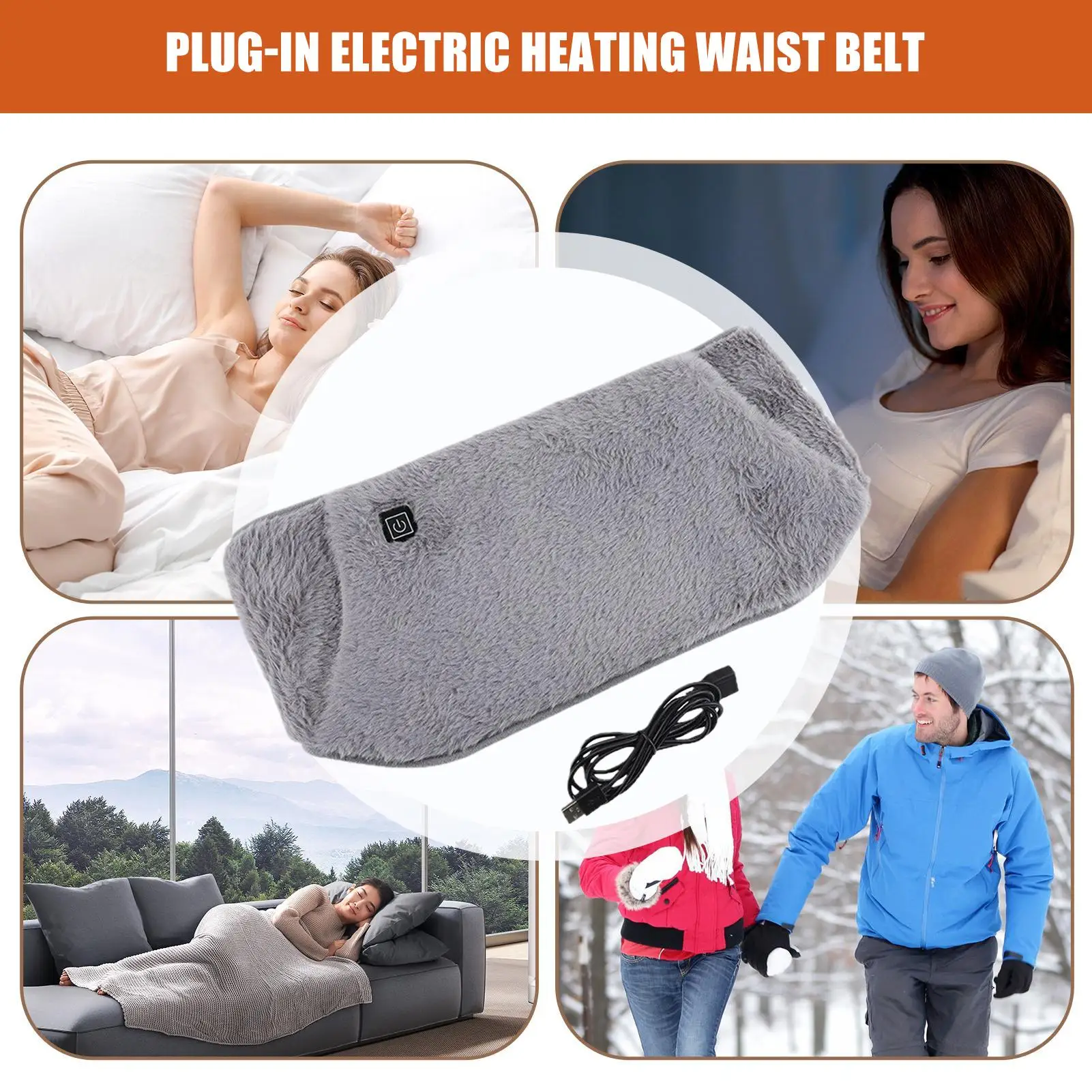 

Electric Heating Waist Belt USB Recharging Cold-Proof Hand Warmer Winter Hot Compress Abdominal Lumbar Uterus Heater
