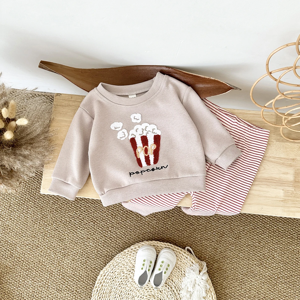 Toddler Outfits Baby Boy Thick Tracksuit Cute Cake Embroidery Sweatshirt+Pants 2pcs Long Sleeve Fashion Kids Girls Clothes Set