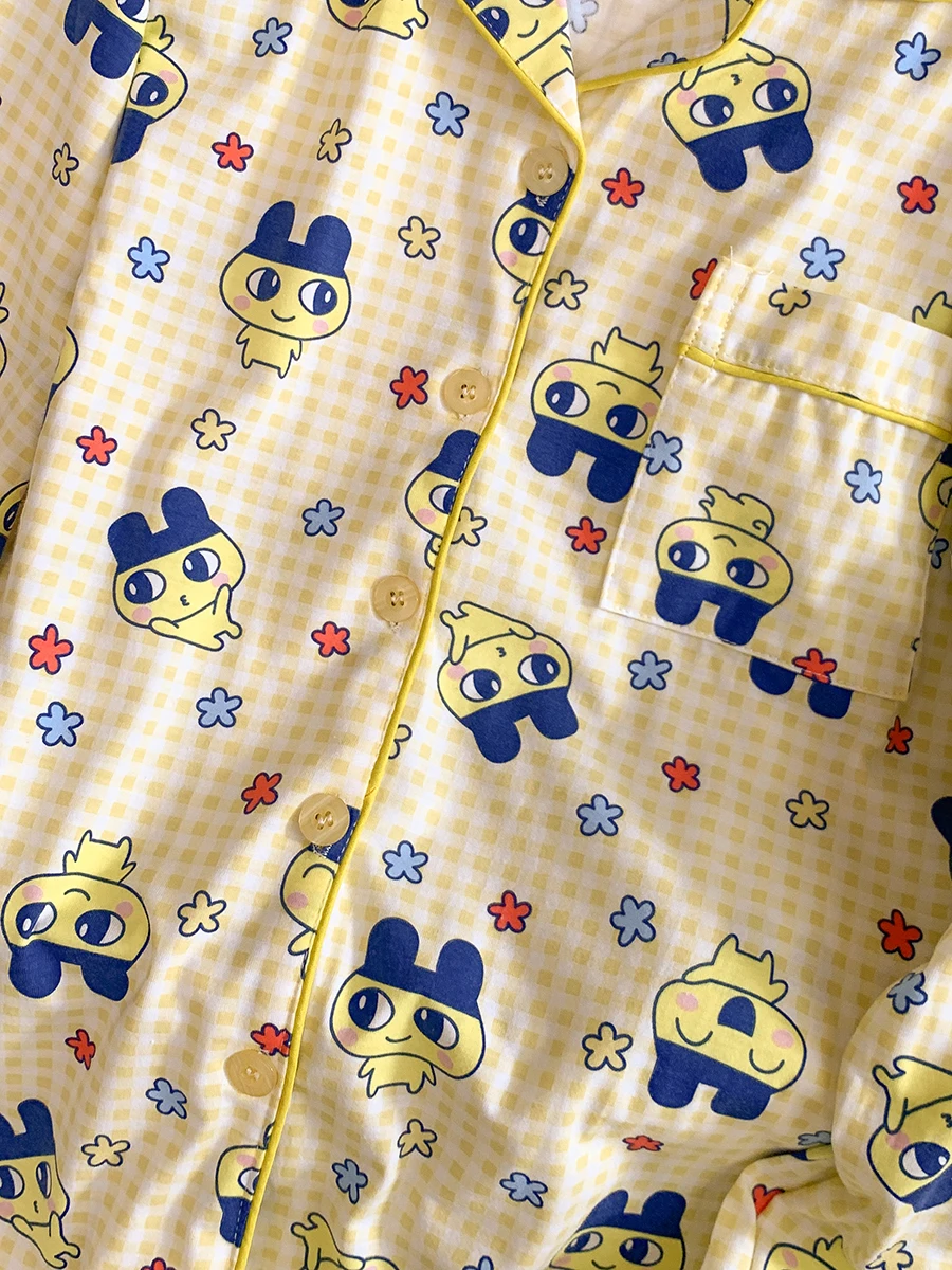 Cartoon Tamagotchi Pyjama Tweedimensionale broek met lange mouwen Huiskledingset Comfortabele en zachte pyjama Kerstcadeau
