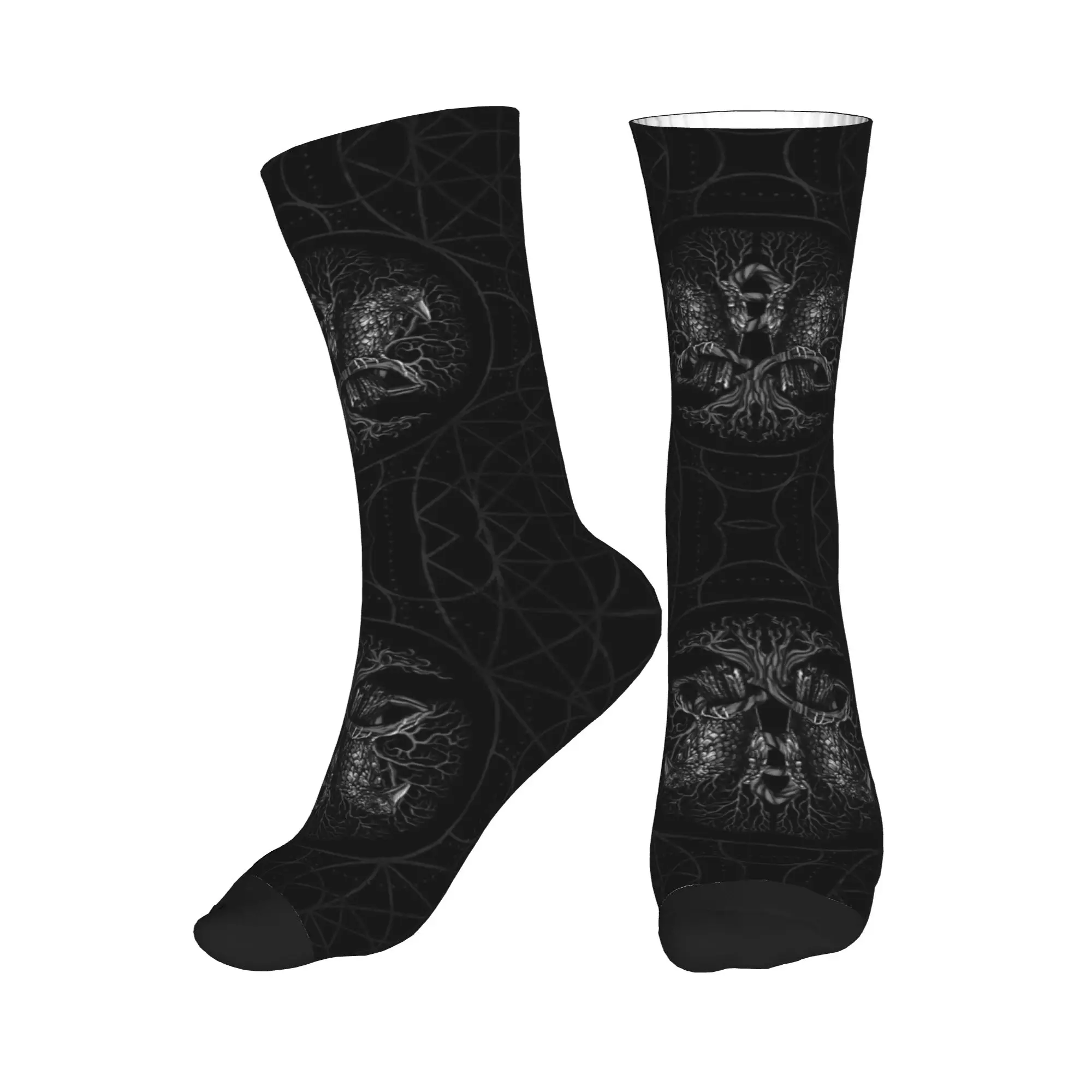 

Носки-трубы средней длины All Seasons Tree of Life Yggdrasil with Raven Sport, высококачественные повседневные носки для мужчин и женщин