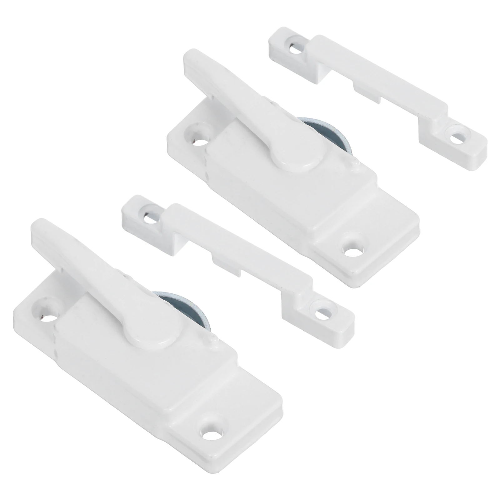 

2Pair Plastic Steel Window Locks White Side Hole Sliding Fixed Latch Universal Left Right Opening Anti Theft Window Lock