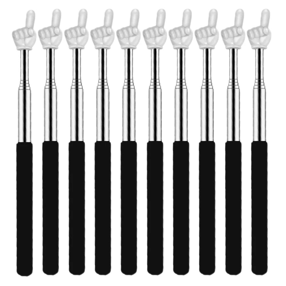 10 stuks Leraar Pointer Sticks Roestvrij Staal Uitschuifbare Hand Pointer Multifunctionele Vinger Pointer Stick voor Basisschool