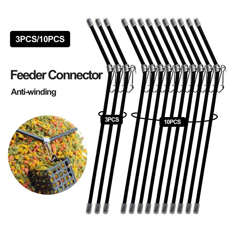 3/10 Stück Anti-Tangle-Verbindungsstangen (ohne Köderkäfig) für Meeresangeln, Angelzubehör für Feeder-Schnur-Balance-Connector, Feeder-Zubehör