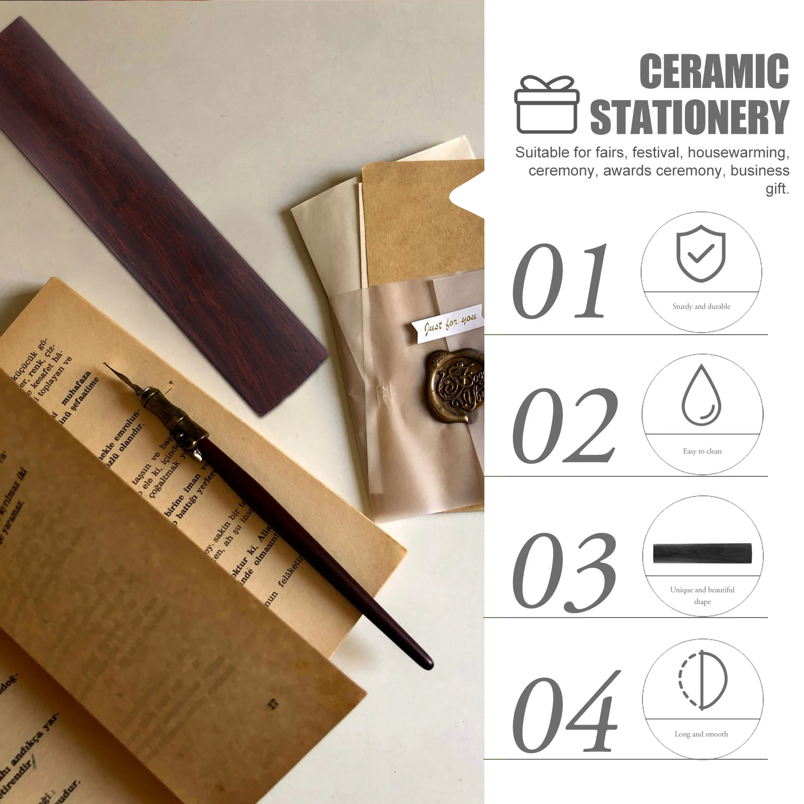 

Wooden Paperweight Chinese Calligraphy Supplies Rectangular Paper Weight for Practice Durable Sturdy Smooth for Calligraphy