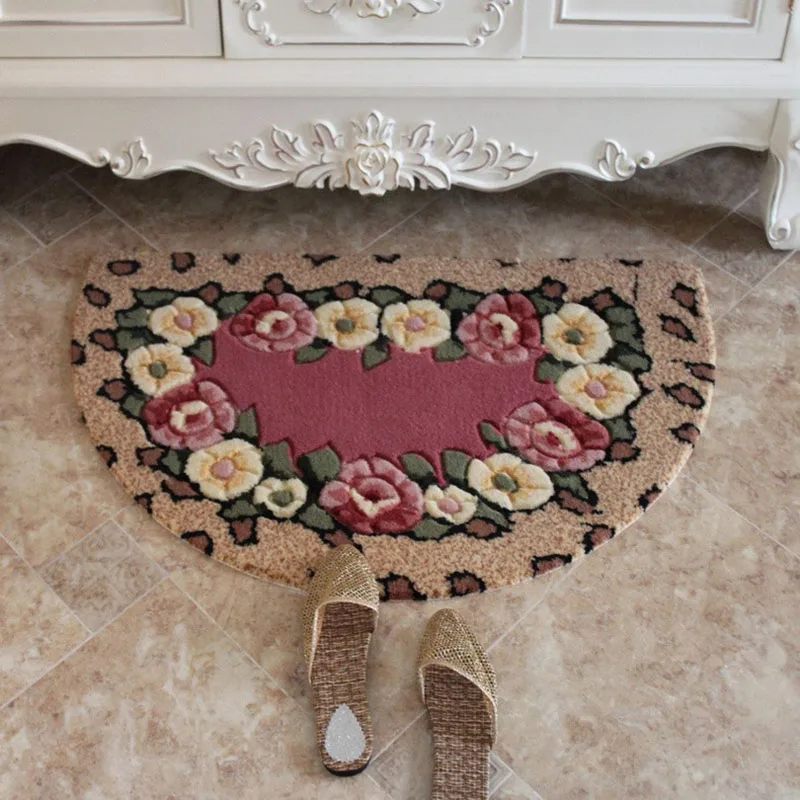 Semicircular Small Carpet  Entrance Door Mat  Bedroom Kitchen Bathroom Bathroom Entrance Water-absorbent Anti-slip Foot Mat