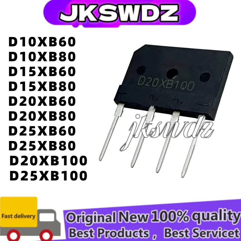 

5Pcs D10XB60 D10XB80 D15XB60 D15XB80 D20XB60 D20XB80 D20XB100 D25XB60 D25XB80 D25XB100 bridge rectifier for electromagnetic oven