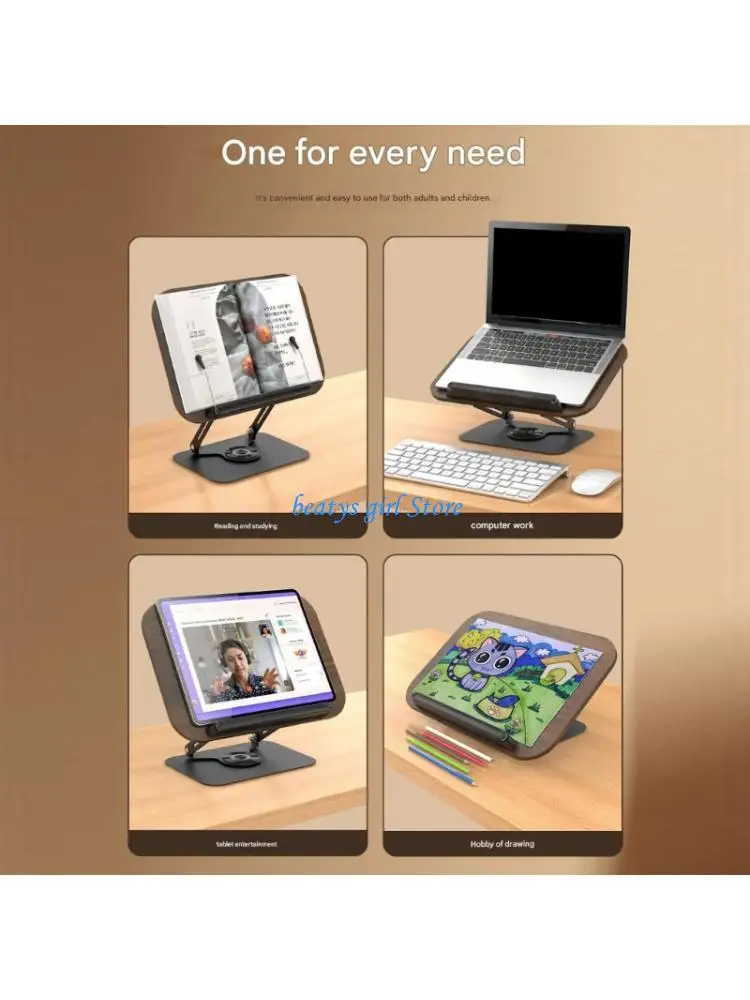 

C7AB Permanent Metal Bookstand Modifiable Corner Pliable For Study Cooking