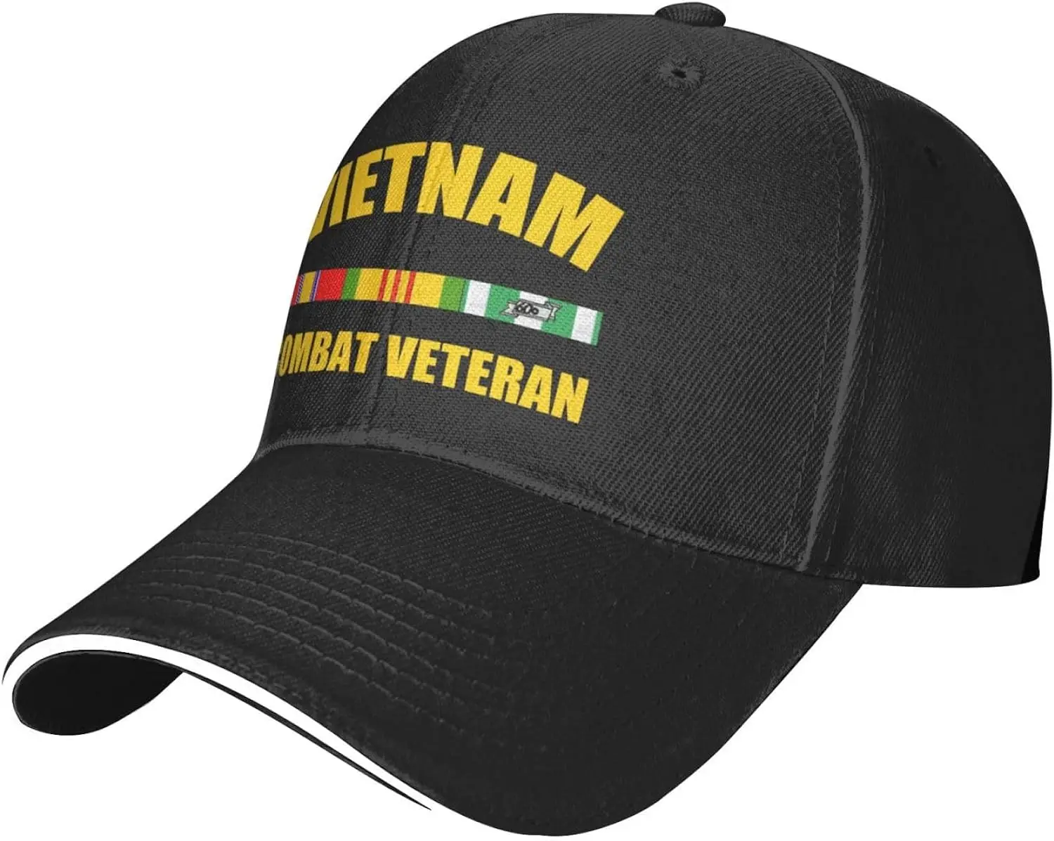 Vietnam-Combat-Veteran Premium Adjustable Baseball Cap for Men and Women - Outdoor Sports, Sun Protection Black