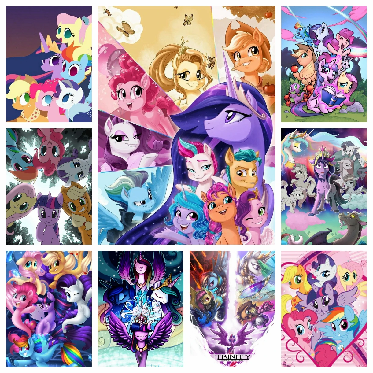 My Little Pony 5D DIY Diamond Painting Cross Stitch Cute Cartoon Unicorn Rhinestone Mosaic Embroidery Home Decor Children Gift