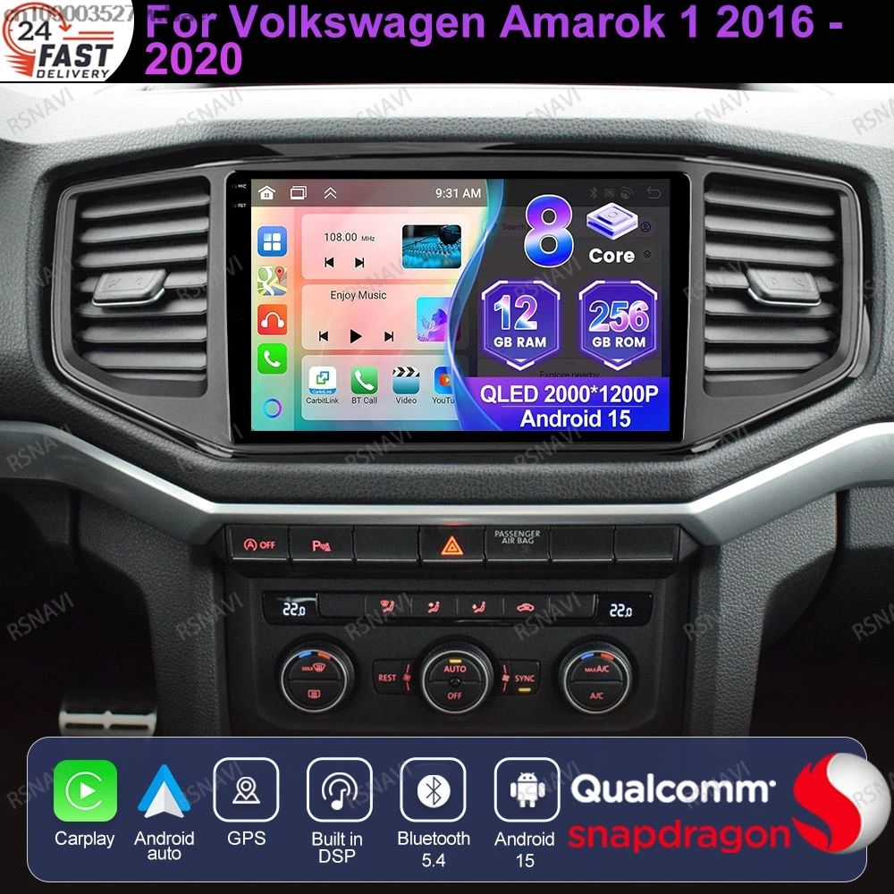 Android 15 For Volkswagen Amarok 1 2016 - 2020 E46 Passat B7 Front Parasol Car Accessories Interior Obd2 Scanner Dacia Duster BT