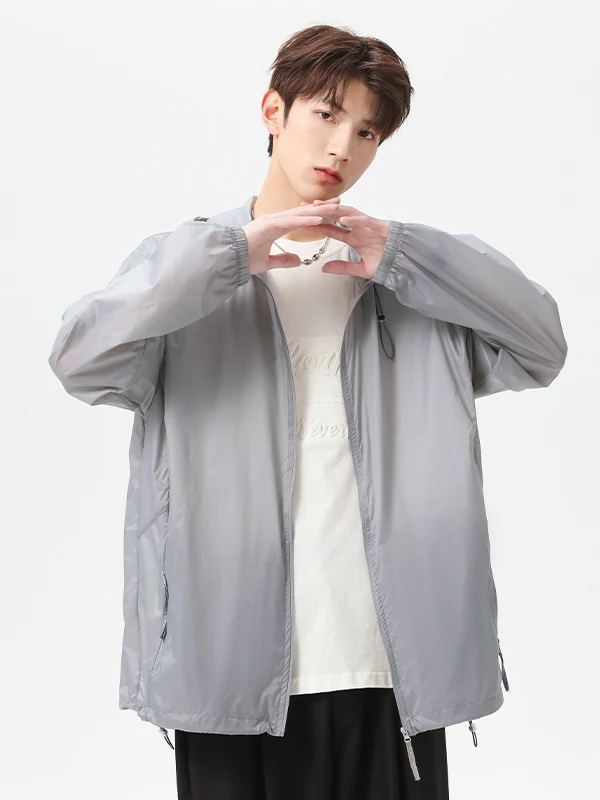 

Мужская летняя новая модная дышащая куртка из ледяного шелка для активного отдыха, легкая, с защитой от солнца, с капюшоном, свободного кроя, с длинными рукавами