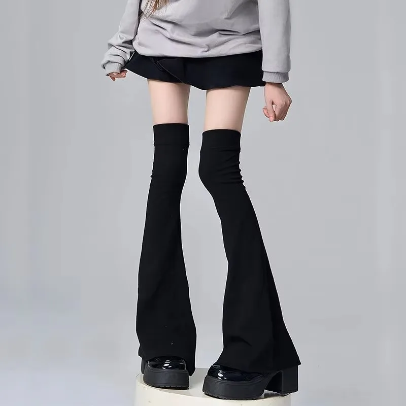 Y2K Leg Stockings Elasticity Slimming Knee Socks Japanese Style Spicy Femboy Over The Knee Horn Shaped Cuffs Sexy Accessories