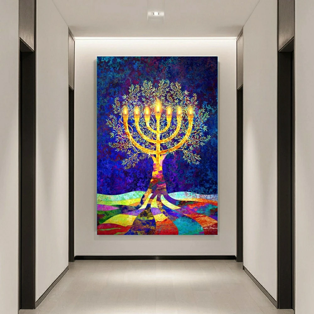 Judaism Shofar Menorah Sparks Mosaic Embroidery Diamond Painting 5D DIY Art Cross Stitch Adult Home Decor Hobby Gift Artificial