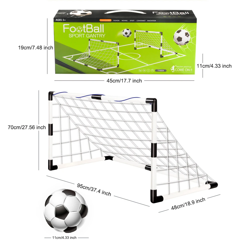 

Football Goal Net PVC Foldable Football Goal Post Weather Resistant Portable Soccer Goal for Indoor Outdoor Football Training