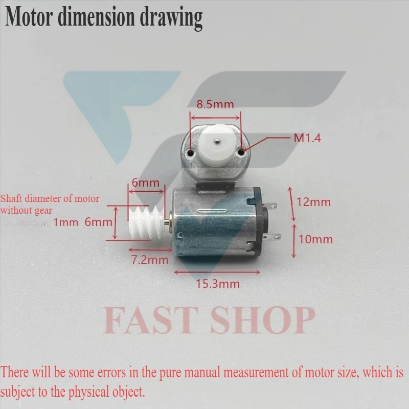 N20-1498 DC Motor 1.5V-6V Fingerprint Lock Intelligent Lock Hair Clipper Cutter Head Adjustment Beauty Instrument Motor