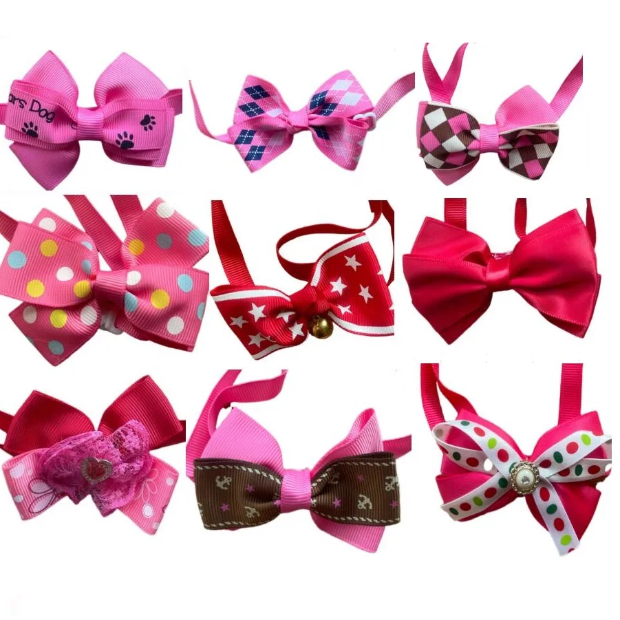 50 قطعة/الوحدة كبير بيع عيد الحب كلب جرو القط الأحمر القوس العلاقات ربطات العنق Bowknot عاشق الاستمالة المنتجات YQ12