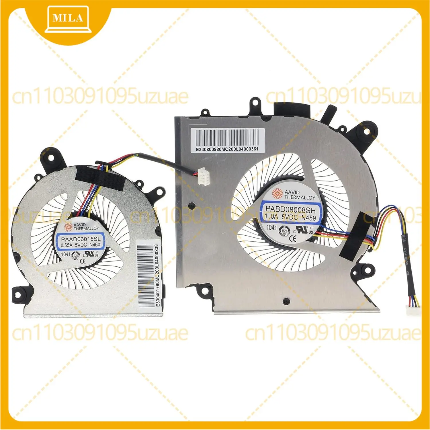 Replacement CPU&GPU Cooling Fan for MSI Katana GF76 GF66 Pulse GL66 GL76 WF76 PABD08008SH N459 PAAD06015SL N460
