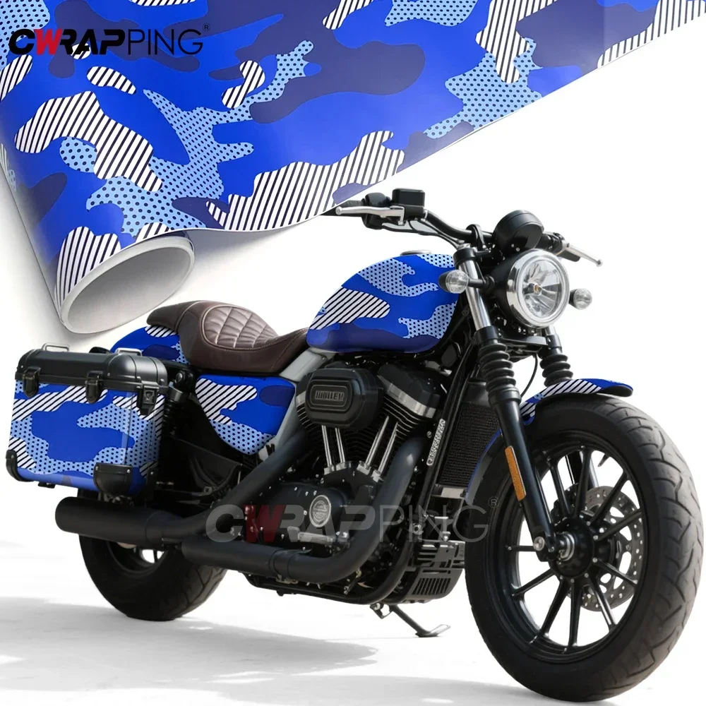 Self-adhesive Film Vehicle Wrap Vinyl Car DIY PVC Waterproof Stickers for Car Wrap Full Body Polka Dot Camo Motorcycle Helmets
