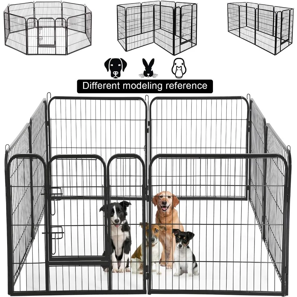 

Dog Playpen 8 Panels 40 Inches Dog Pen Extra Large Indoor Outdoor Back or Front Yard Cage Fencing Doggie Rabbit Cats Outside Fen