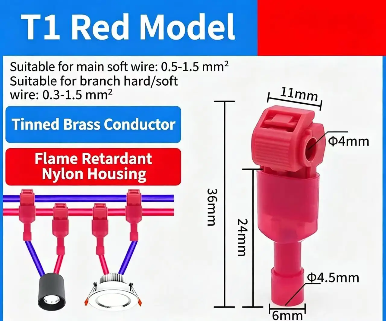 T Tap zelfstrippende elektrische draadconnectoren volledig nylon geïsoleerd mannelijk snelkoppeling snap verbinding slot crimp kabelverbinding zelfstrippend elektrische draadconnectoren volledig nylon
