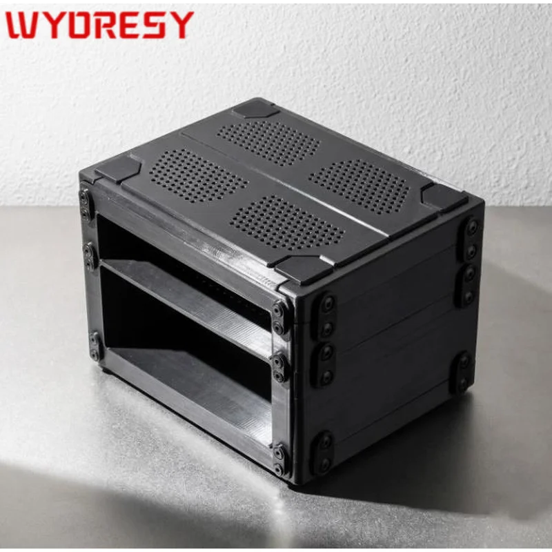 WYORESY for Universal (10Inch 3U) Shock Absorption Open Mini Cabinet Stable Desktop Network Audio Equipment Storage Rack