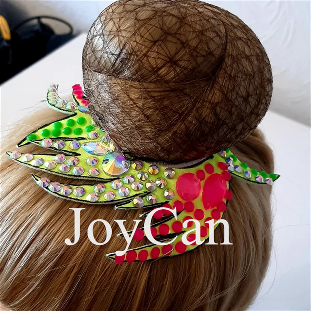 JoyCan-accesorio para el cabello para gimnasia rítmica, moño, corona para gimnasia rítmica, moño para el pelo para patinaje, accesorios para moño de baile