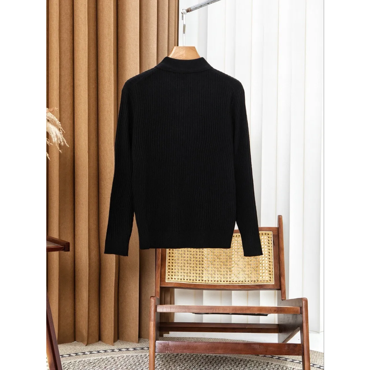 Men's Autumn Winter Knitted Wool Sweater Classic Buttoned Ne Design Straight Fit Casual Sle Comfortable Breathable Material