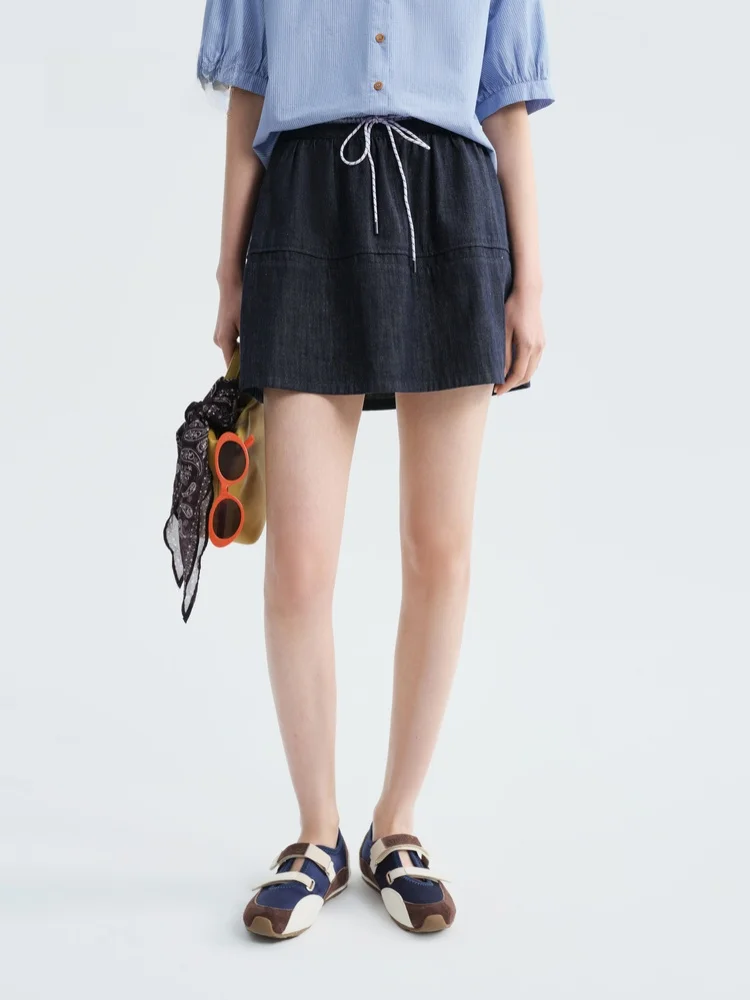 

Indicia Summer 2026 New Women's High Waist A-Line Skirt Cotton Casual Commute Style Patchwork Banded Waist F2B6QZ128C