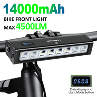 NEWBOLER Bicycle Light Front 4500Lumen Bike Light 14000mAh Waterproof Flashlight USB Charging MTB Road Cycling Lamp Accessories