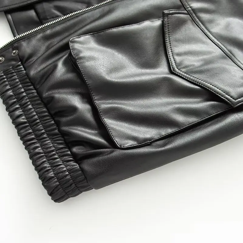 Détachable col de fourrure artificielle en cuir Jaet femmes Faion automne nouveau Sle JNLEAOG manteau en cuir synthétique Busin décontracté