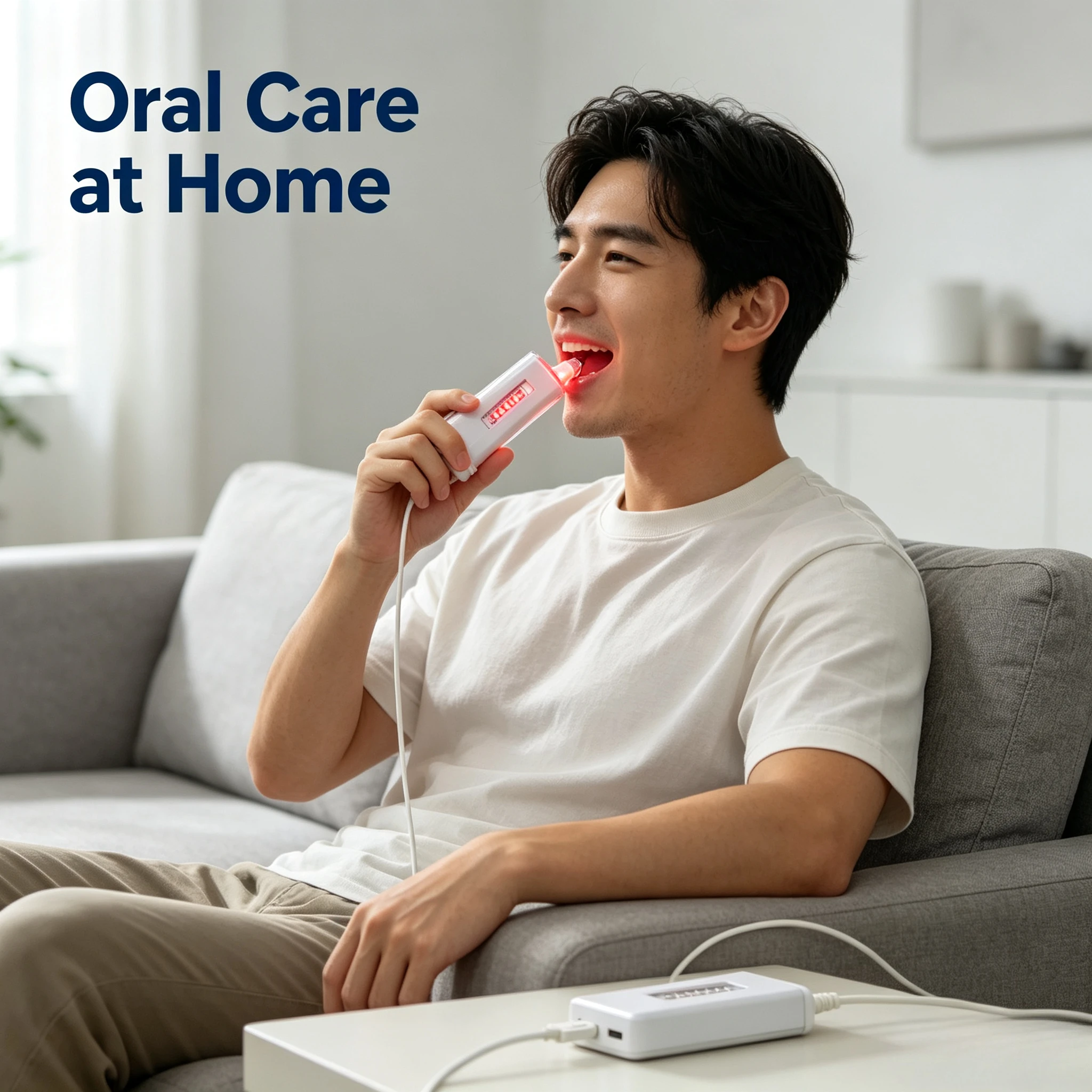 At-Home Oral Care Laser for Ulcers and Snoring, 650nm Red Light Promotes Healing, Compact Self-Care Gift