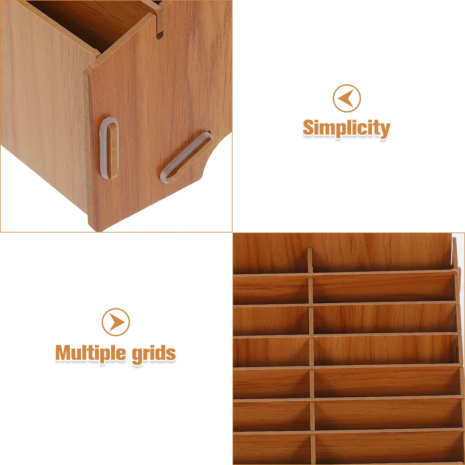Wooden Multi Grid Phone Display Box Sturdy Desktop Storage Container for Mobile Phones Office Supplies Classroom Conference Room