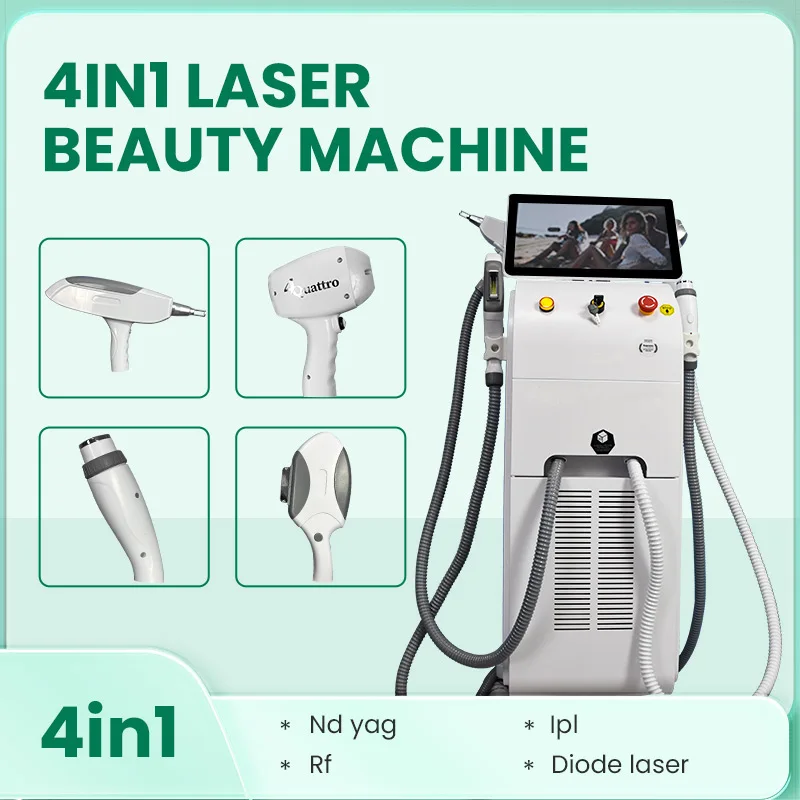4in1 Skincare S0PRAN0 808 755 1064 940nm Carbon Peel ND YAG RF OPT Diode Titanium Homeuse Spa Beauty Remove Hair Machine