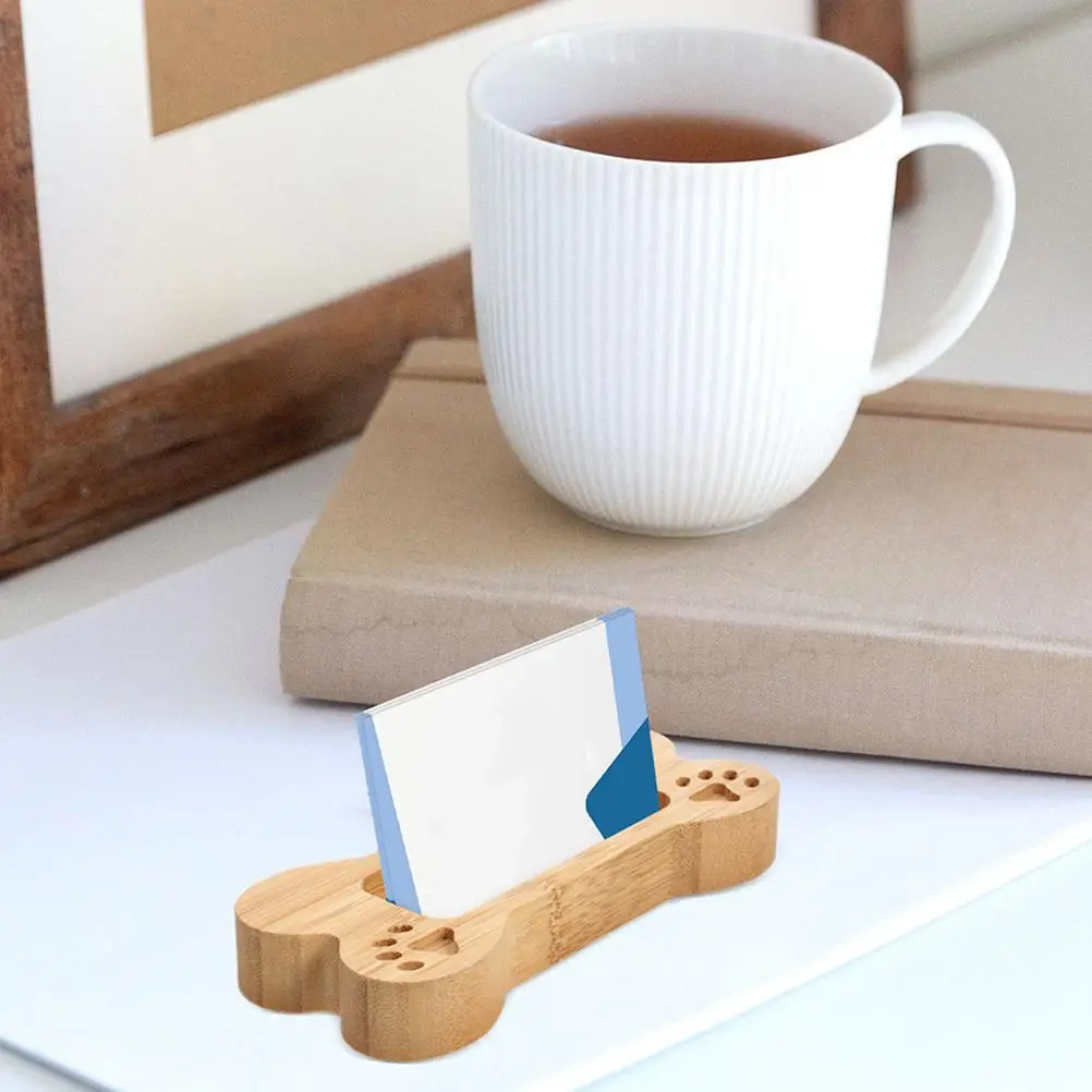 2pcs Business Holder Desk Organizer Wooden Display Present Card Organizer Stand Sturdy Material Professional Use