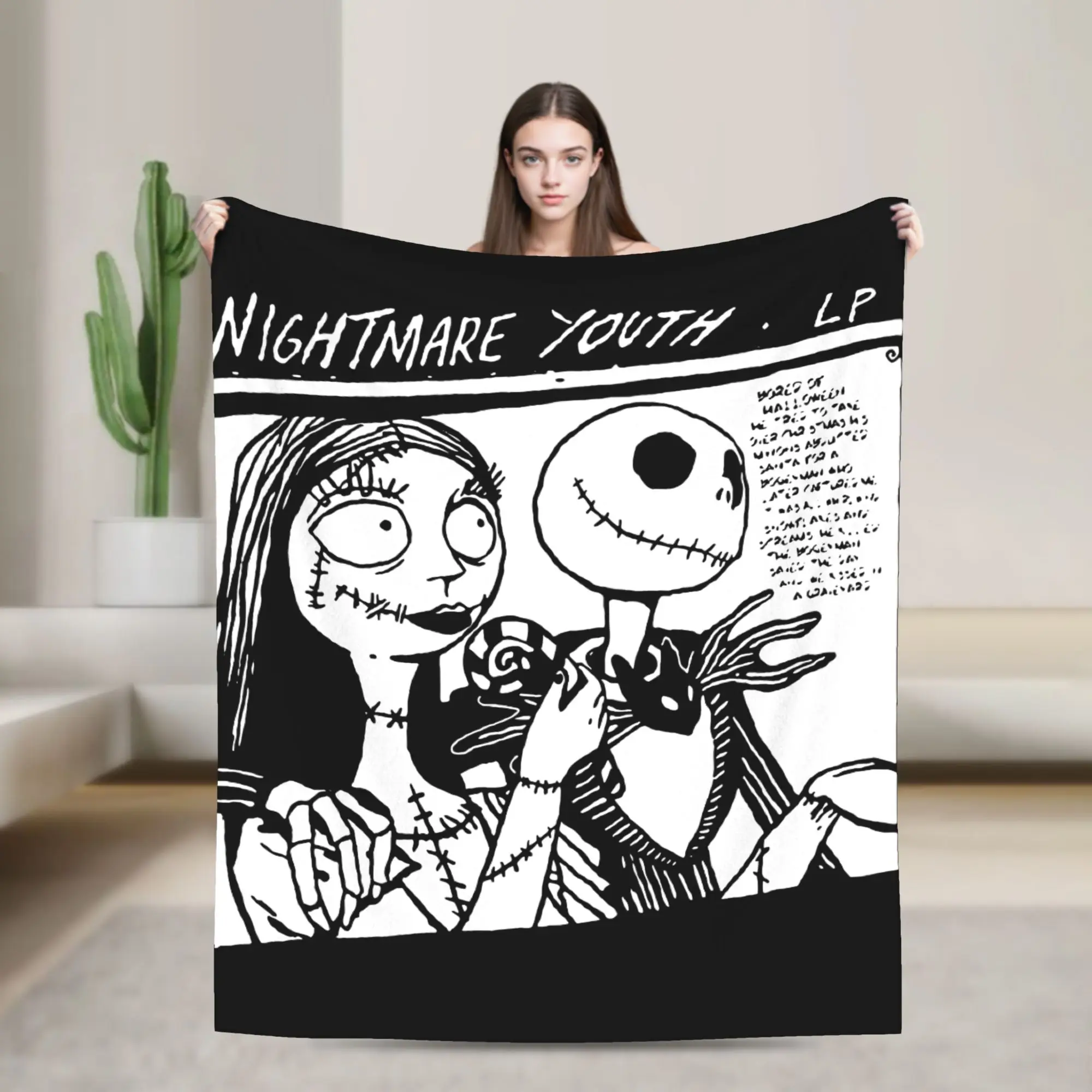 

Одеяла «Кошмар перед Рождеством» Джек Скеллингтон Салли, подарок на Хэллоуин, фланелевое потрясающее мягкое одеяло для постельного белья, гостиной