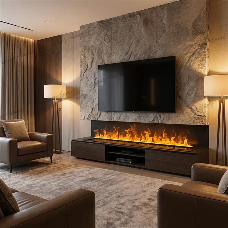 ls3D Atomizing Chimeneas Modern Smart Humidifier Living Room Home Decoration Luxury Built-in Fireplace Simulated Flame Decoratio