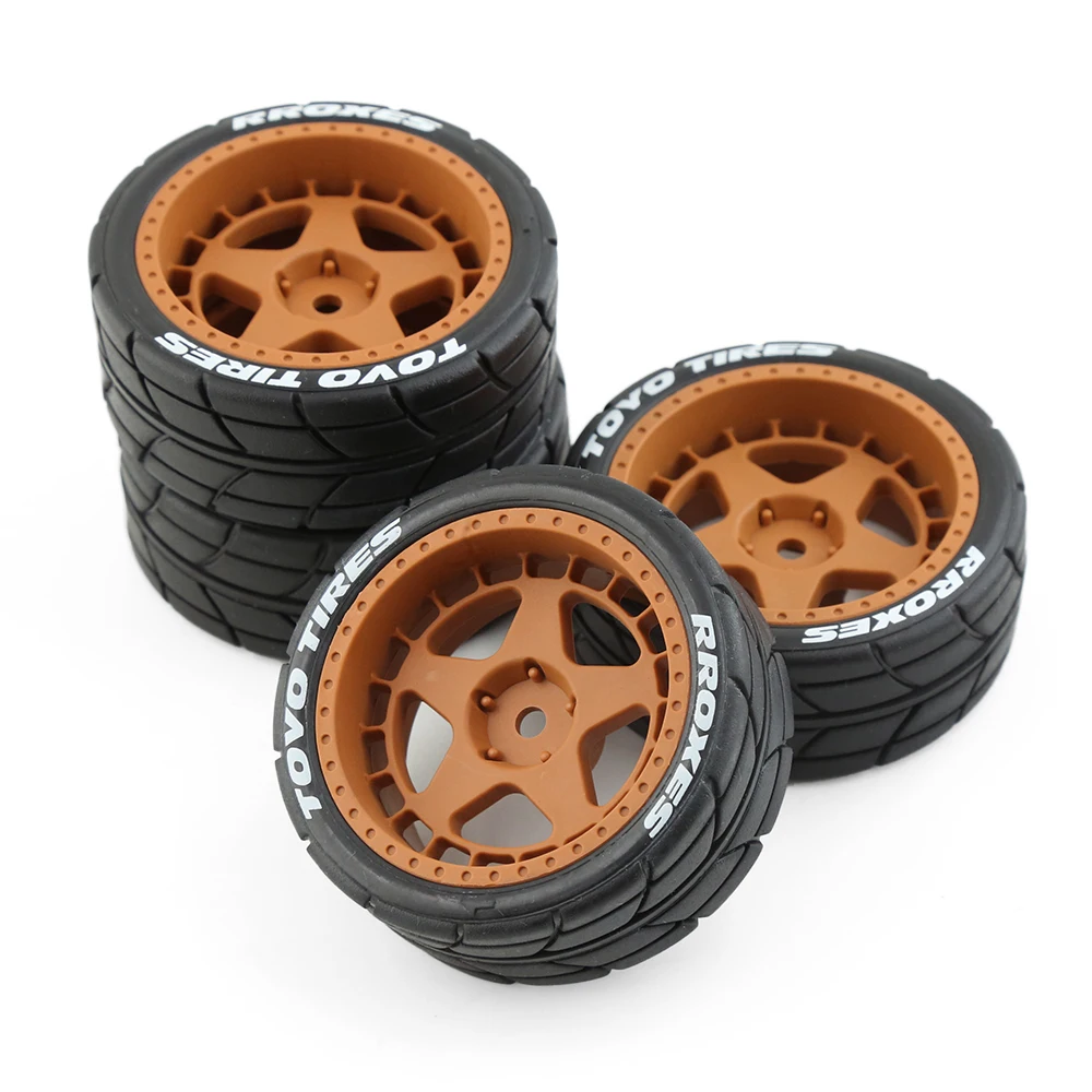 

4Pcs 1/10 RC Racing Car Tires On Road Tyre Wheel for Tamiya TT01 TT02 XV01 TA06 PTG-2 HPI WR8 HSP /10 RC Car Upgrades Parts
