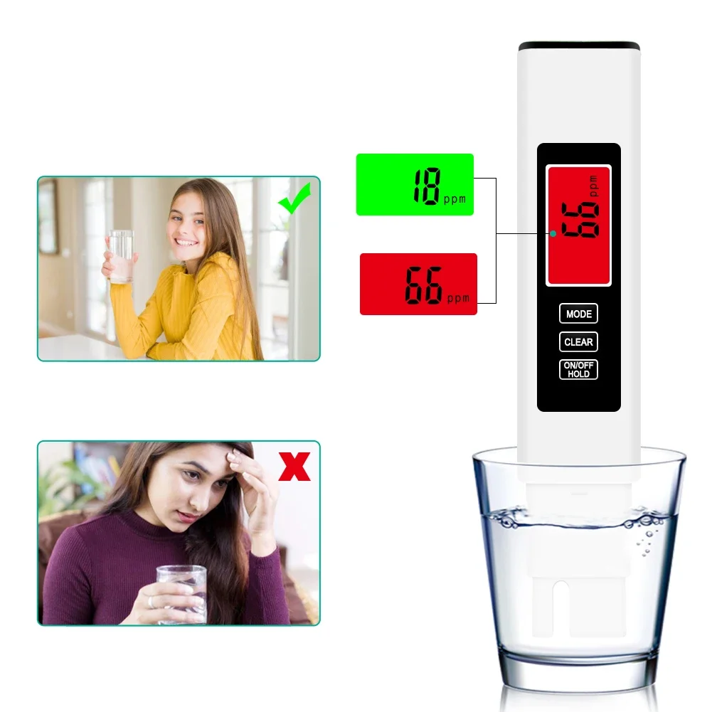 TDS Meter 0-9990ppm Digital PH Meter 0.01 PH High Precision Pen Water Tester TDS&PH Meter 0-14 PH LCD PPM Tester Aquarium Filter