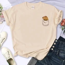 Capybara T Shirt Women Streetwear Comic Manga Top  Japanese Clothes Women's T-shirt Fashion Casual Summer Top 2024 New Harajuku