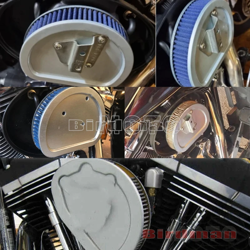 Motorcycle High-Flow Air Filter Air Cleaner Blue For Harley Dyna Street Fat Bob Super Glide Custom FLD FXD FXDF FXDB FXDC 08-15