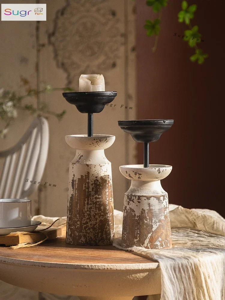 

Французский ретро-подсвечник, реквизит для съемки, романтические подсвечники, украшения для бара, атмосфера, креативный подсвечник.