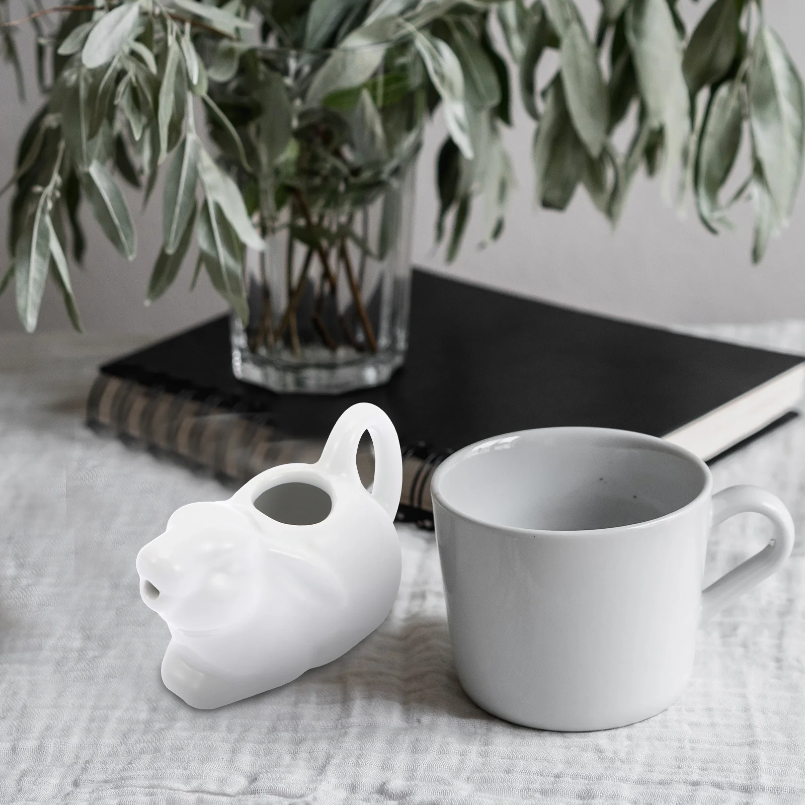 

Small Ceramic Milk Jug Stable Coffee Frothing Sauce Jug Smooth Polished Surface for Cafe Home Restaurant