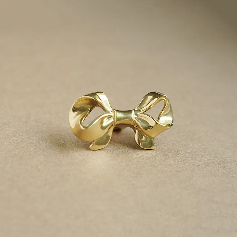 ربطة عنق نحاسية للأثاث يسحب مقابض درج خزانة الملابس وإكسسوارات الأجهزة المزخرفة #6